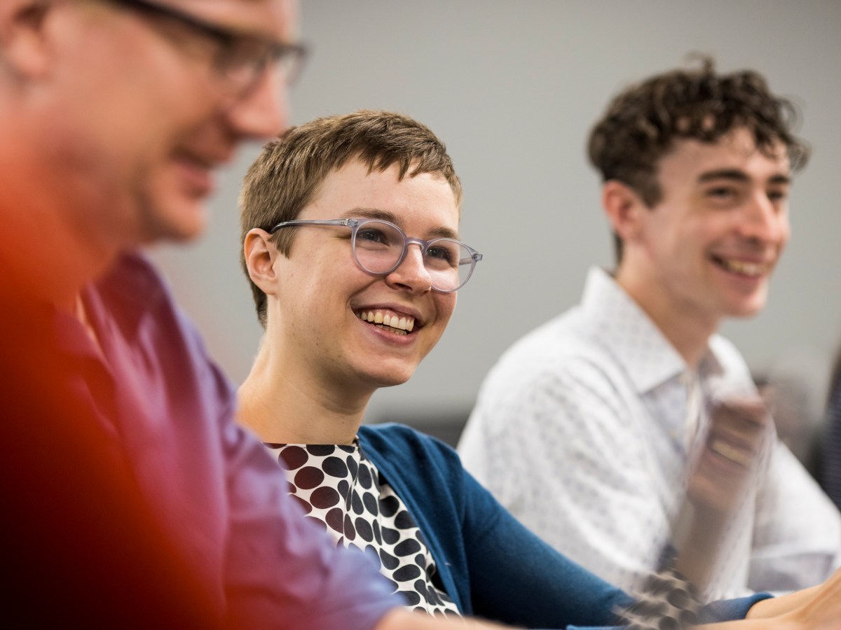 Portrait of Phoebe Petrovic in a meeting.